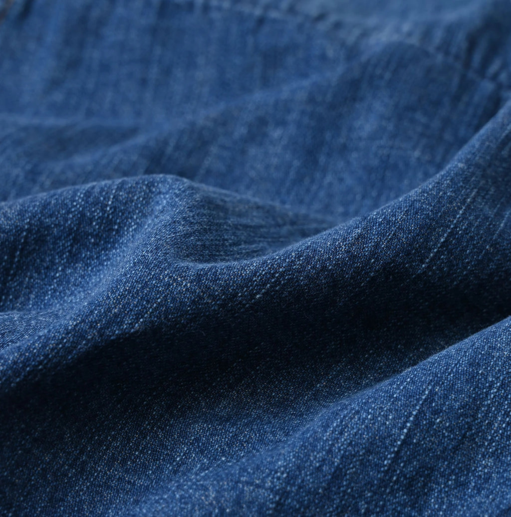 Komugi Denim Flare Eastern Blouse Distressed