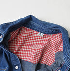 Komugi Denim Flare Eastern Blouse Distressed