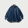 Komugi Denim Shawl Collar Blouse Distressed