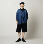 Komugi Denim Shawl Collar Blouse Distressed