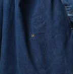 Komugi Denim Shawl Collar Blouse Distressed
