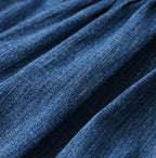 Komugi Denim Shawl Collar Blouse Distressed
