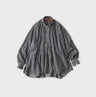 Hickory Komugi Denim Shawl Collar Blouse Distressed
