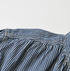 Hickory Komugi Denim Shawl Collar Blouse Distressed