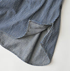 Hickory Komugi Denim Shawl Collar Blouse Distressed