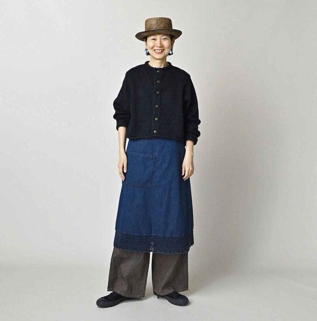 Komugi Denim Lace x Wrap Skirt Distressed