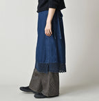 Komugi Denim Lace x Wrap Skirt Distressed
