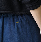 Komugi Denim Lace x Wrap Skirt Distressed