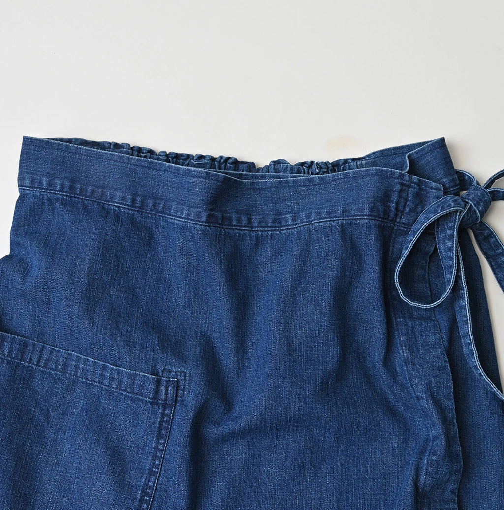 Komugi Denim Lace x Wrap Skirt Distressed