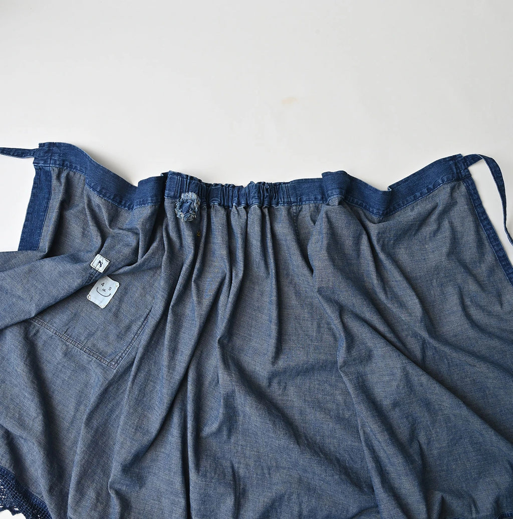 Komugi Denim Lace x Wrap Skirt Distressed