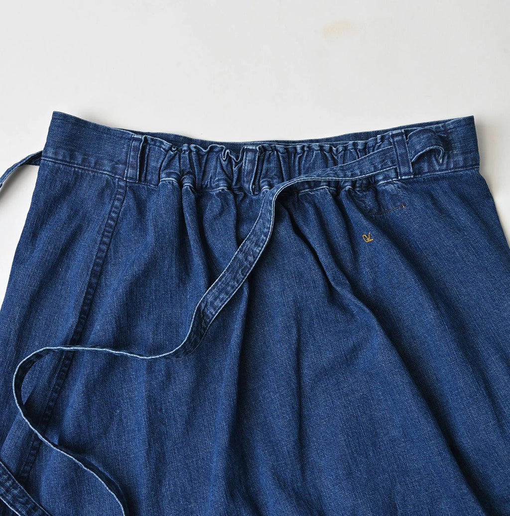 Komugi Denim Lace x Wrap Skirt Distressed