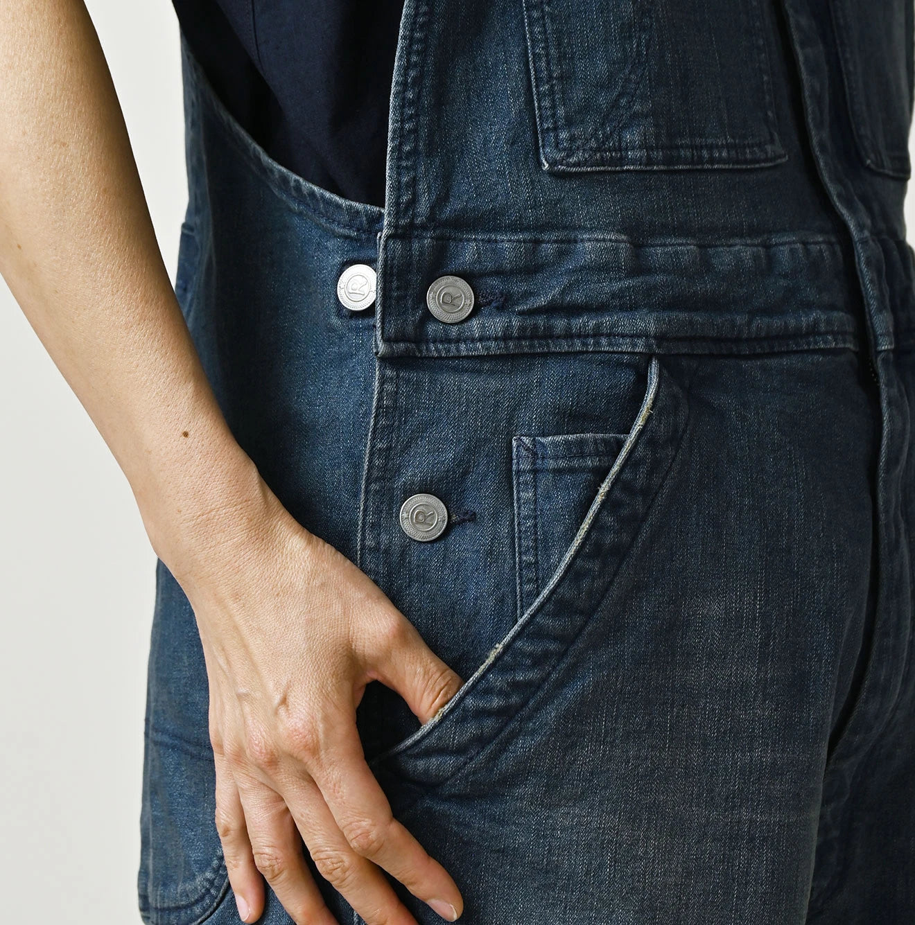 Light Mon Brown Stretch Denim Charlotte Overall Distressed