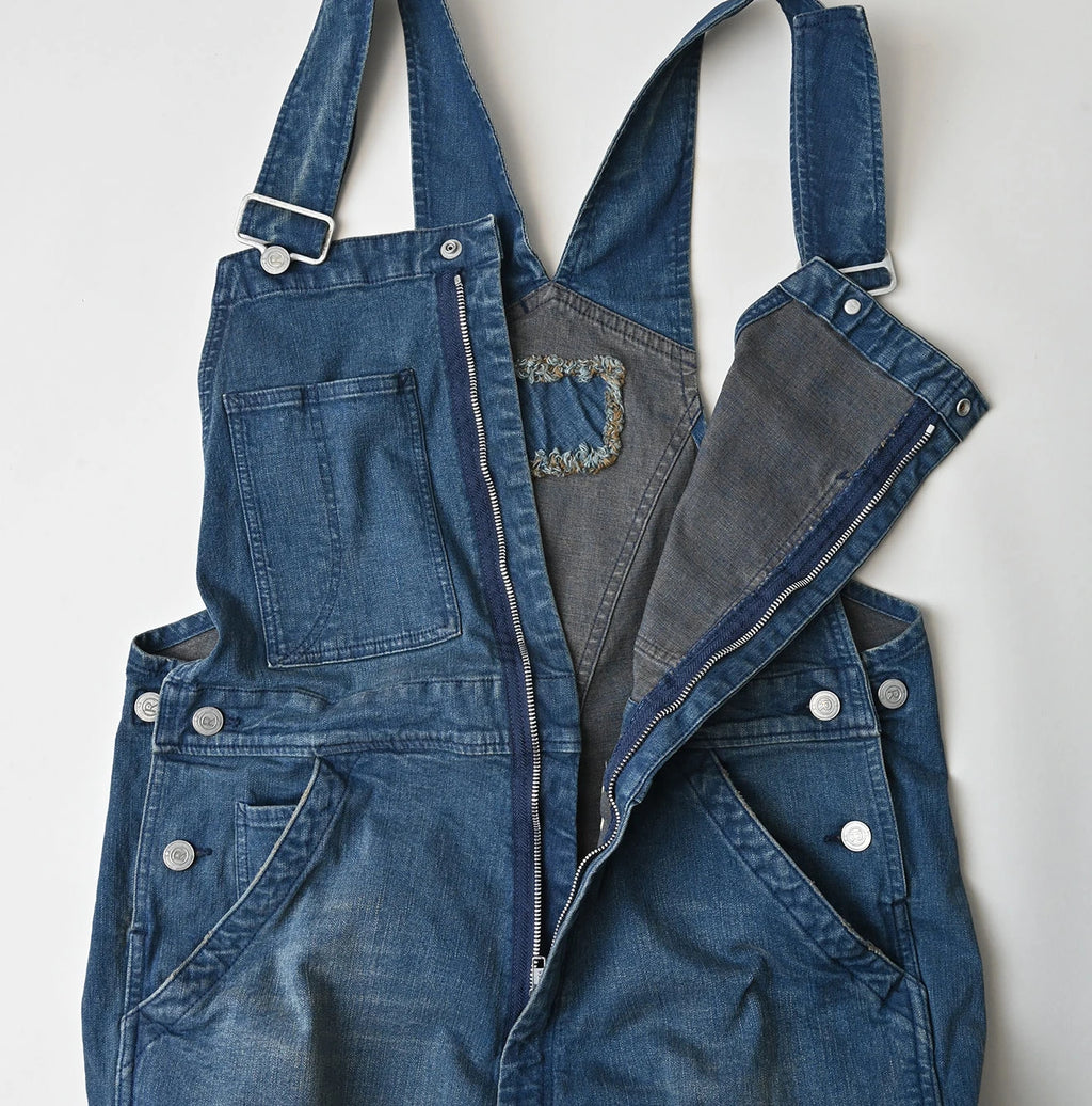 Light Mon Brown Stretch Denim Charlotte Overall Distressed