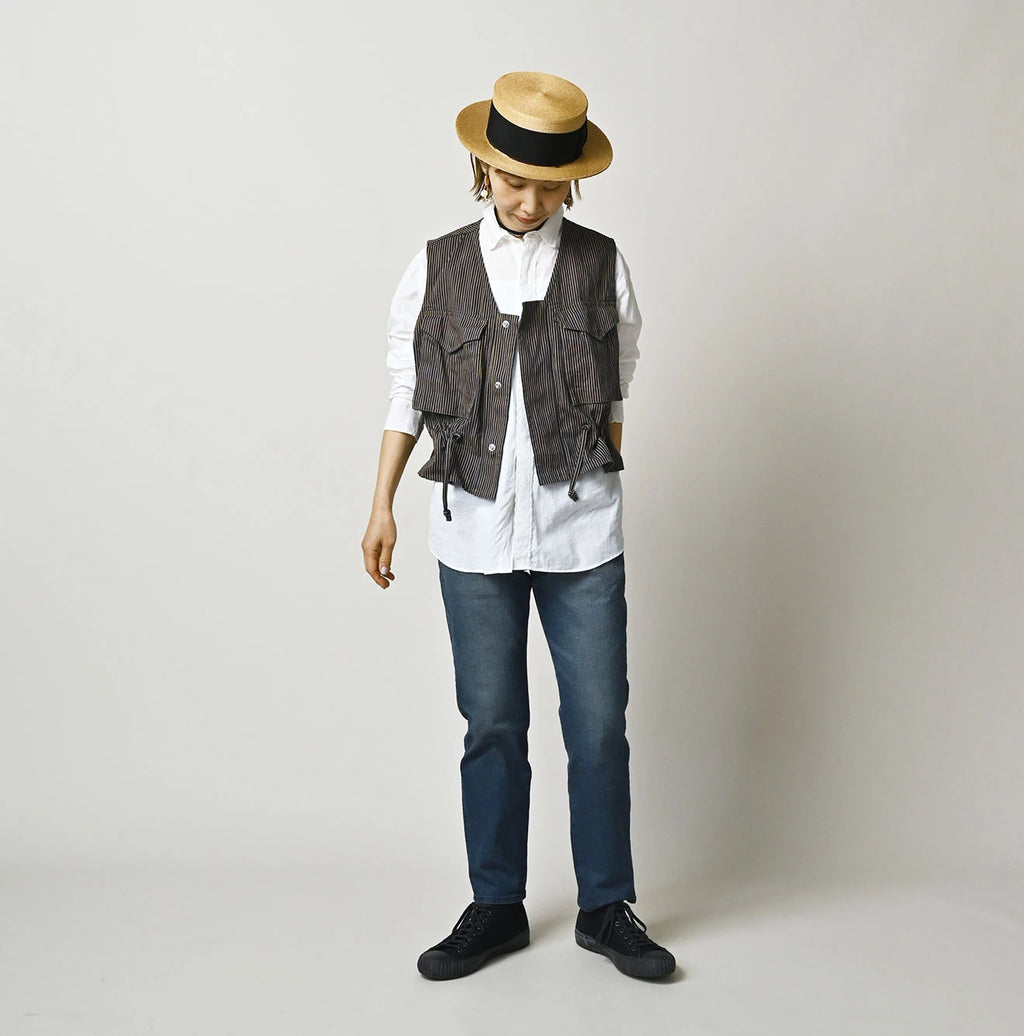 Light Mon-Brown Stretch Denim Sabrina 5 Distressed