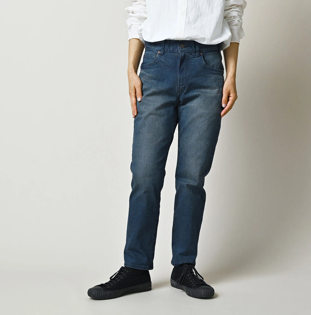 Light Mon-Brown Stretch Denim Sabrina 5 Distressed