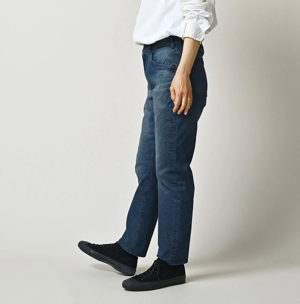 Light Mon-Brown Stretch Denim Sabrina 5 Distressed