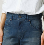 Light Mon-Brown Stretch Denim Sabrina 5 Distressed