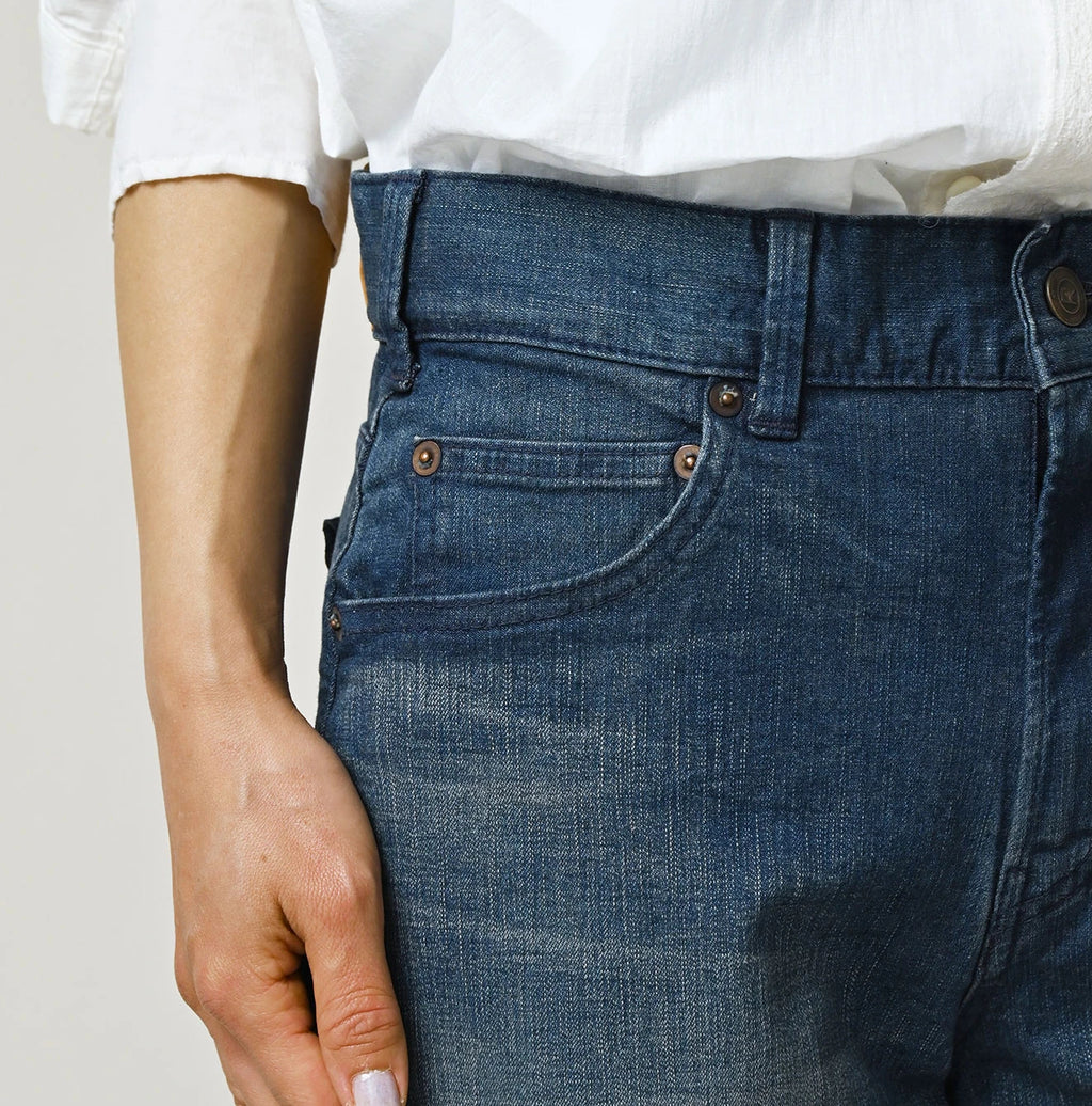 Light Mon-Brown Stretch Denim Sabrina 5 Distressed