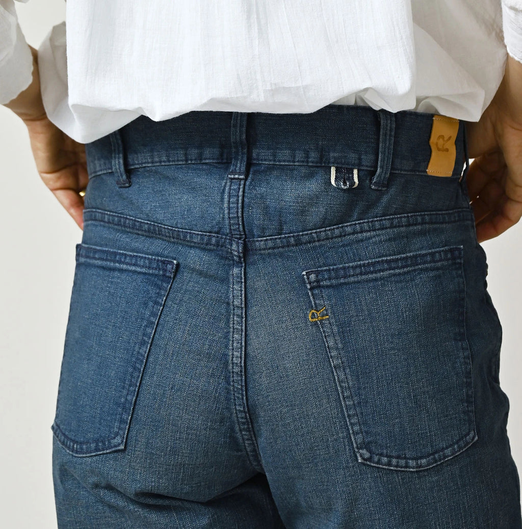Light Mon-Brown Stretch Denim Sabrina 5 Distressed