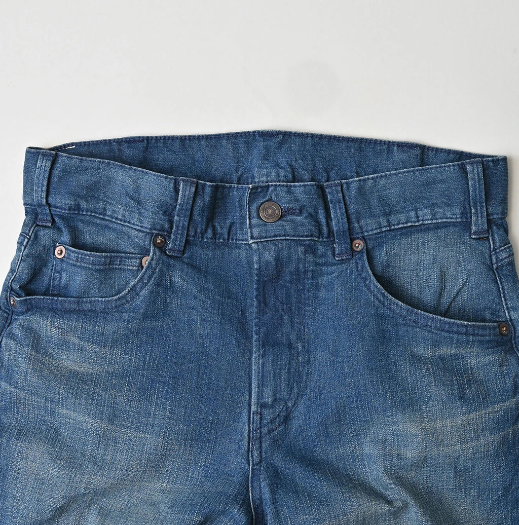 Light Mon-Brown Stretch Denim Sabrina 5 Distressed
