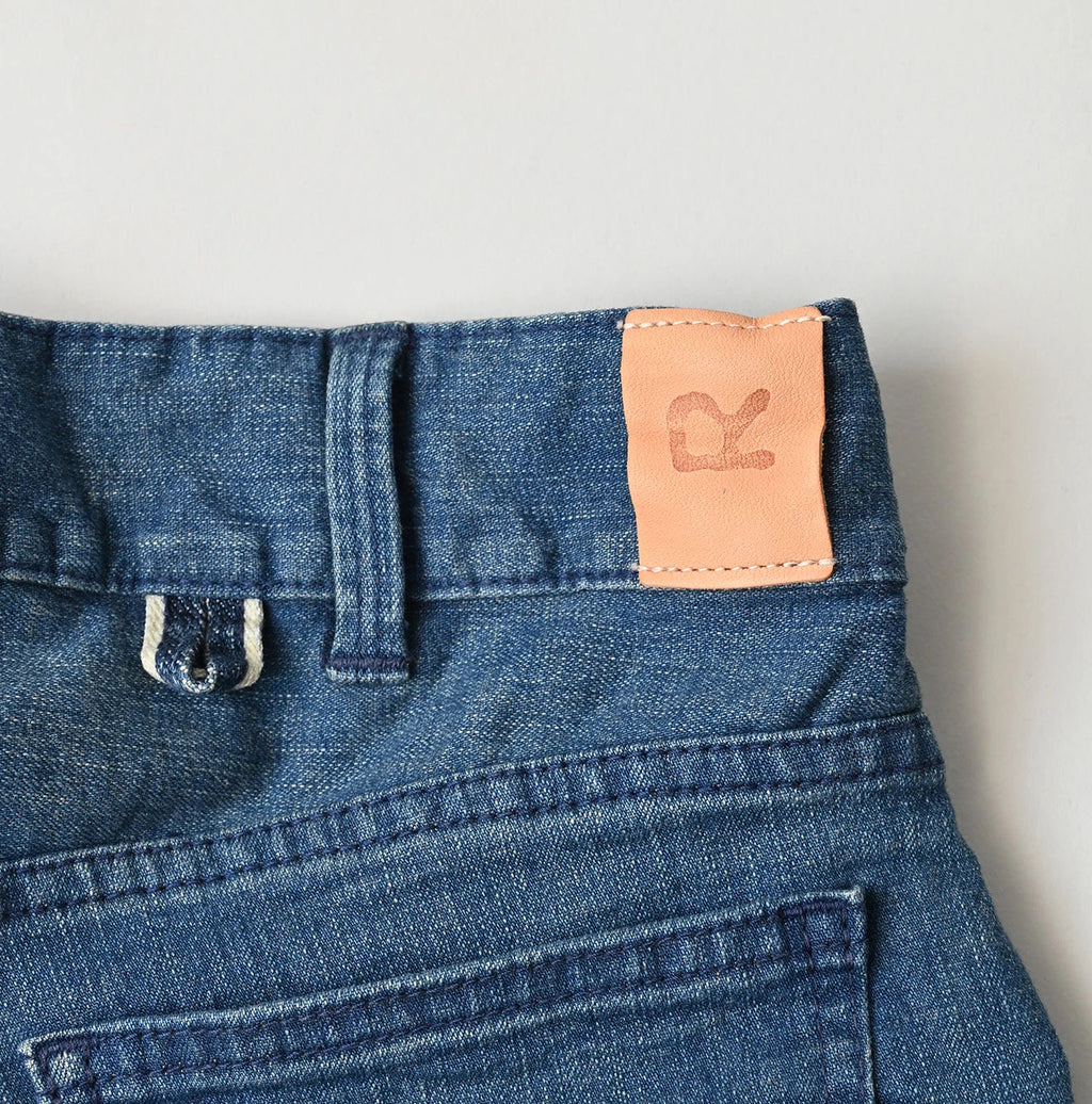 Light Mon-Brown Stretch Denim Sabrina 5 Distressed