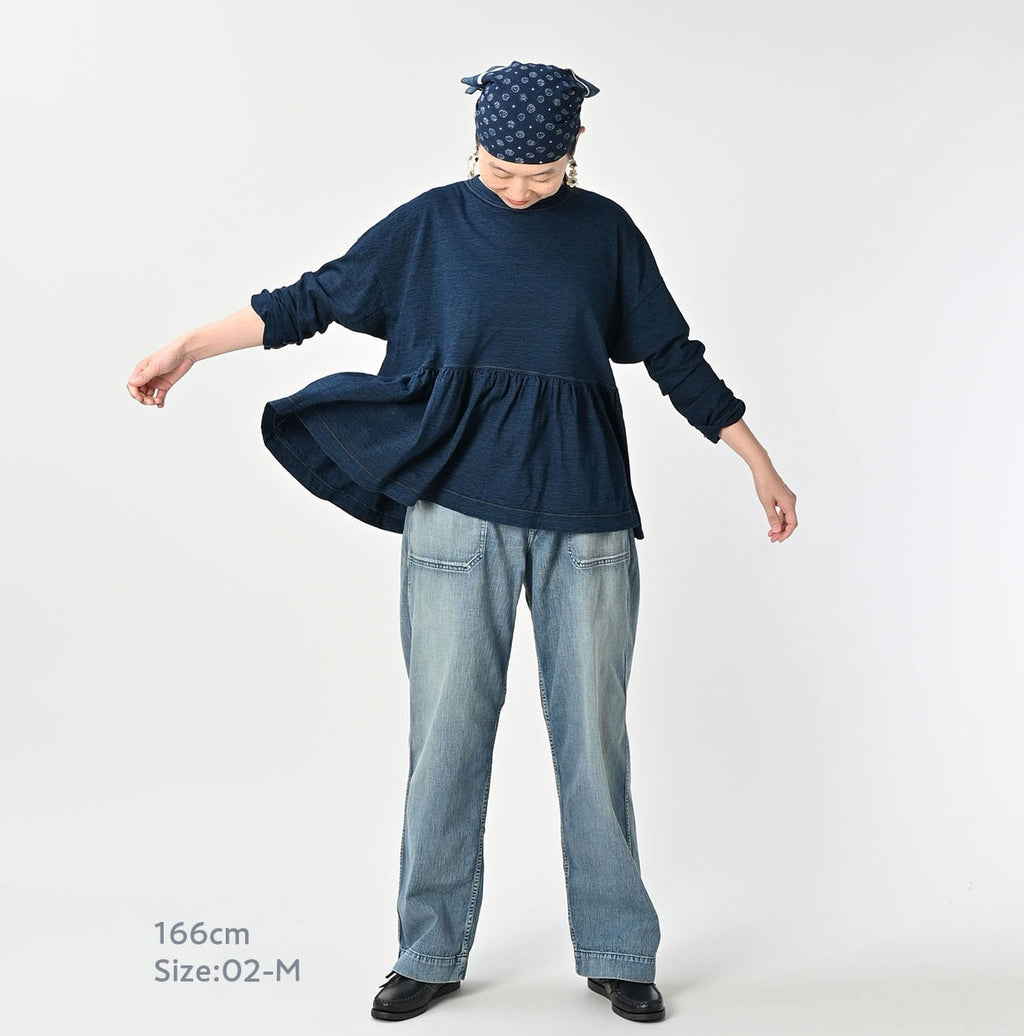 Indigo Tenjiku Frill T-shirt Nou Female Model