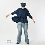 Indigo Tenjiku Frill T-shirt Nou Female Model