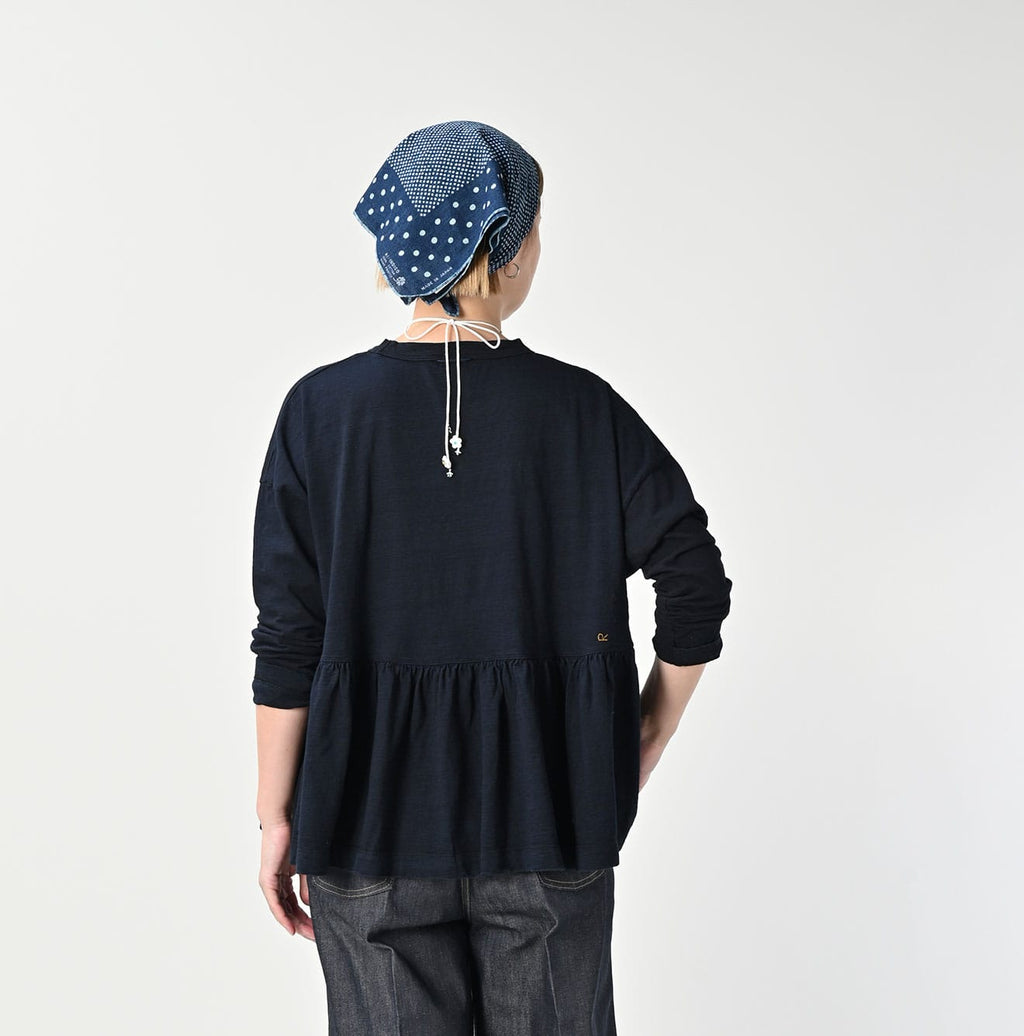 Indigo Tenjiku Frill T-shirt Nou Female Model
