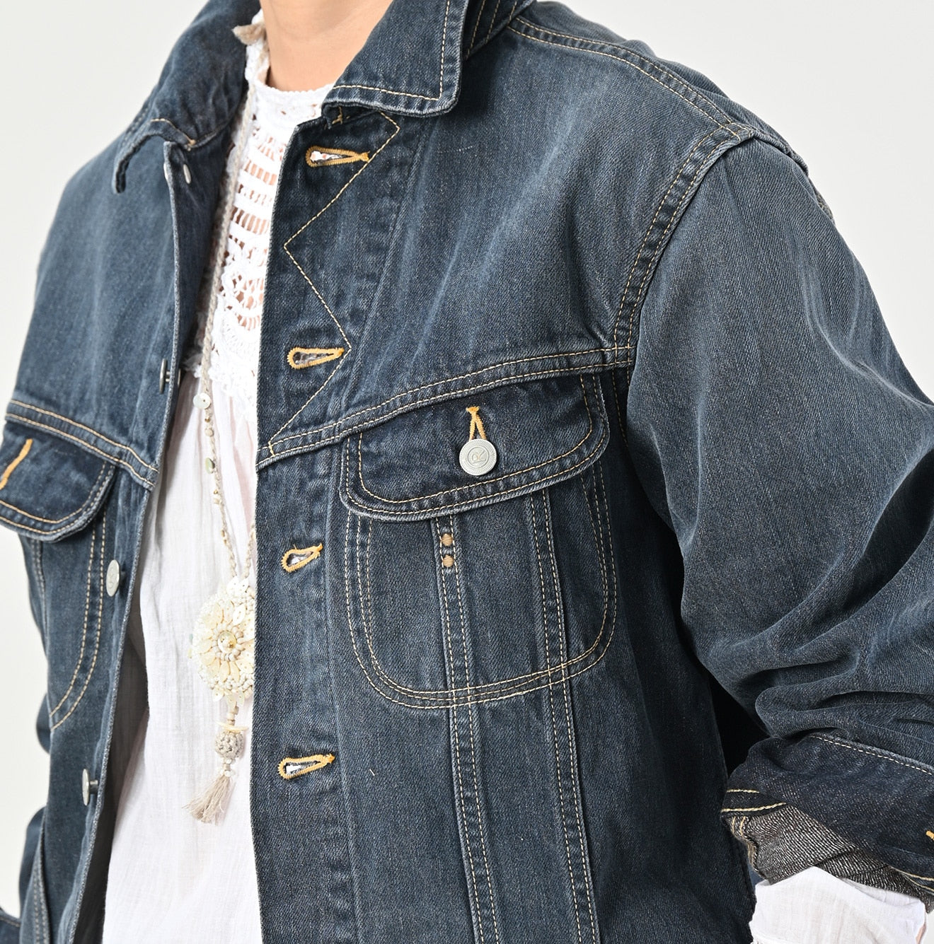 Tweed Denim 908 Hikohime Jacket Zyu Detail
