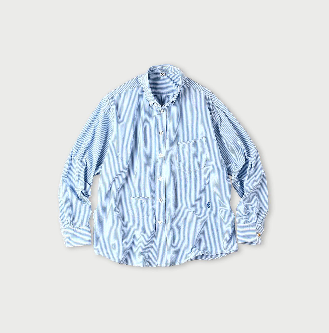 No.180 Miko 908 Ocean Button Down Shirt Saxe Stripes