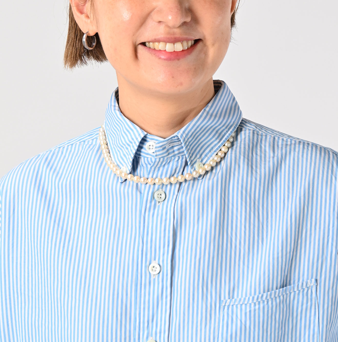 No.180 Miko 908 Ocean Button Down Shirt Detail