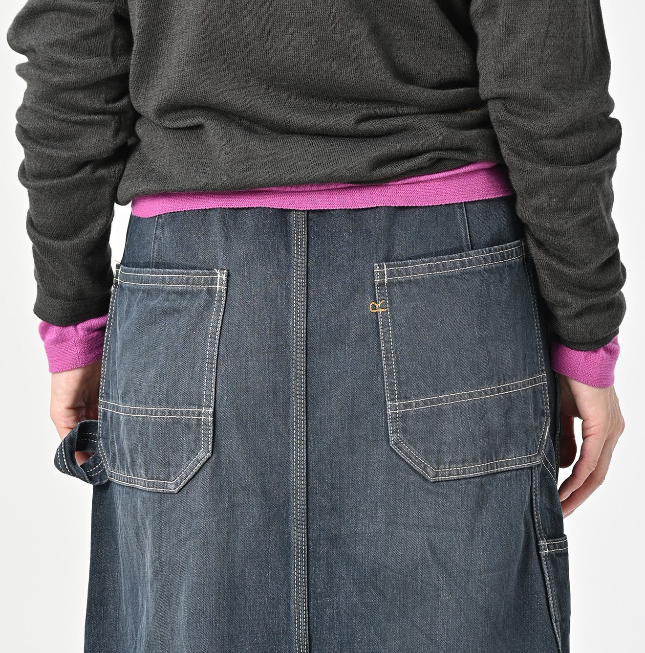 Tweed Denim Painter Skirt Zyu Detail