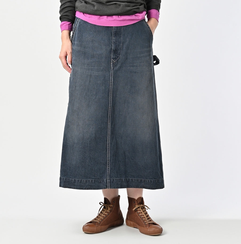 Tweed Denim Painter Skirt Zyu Female Model