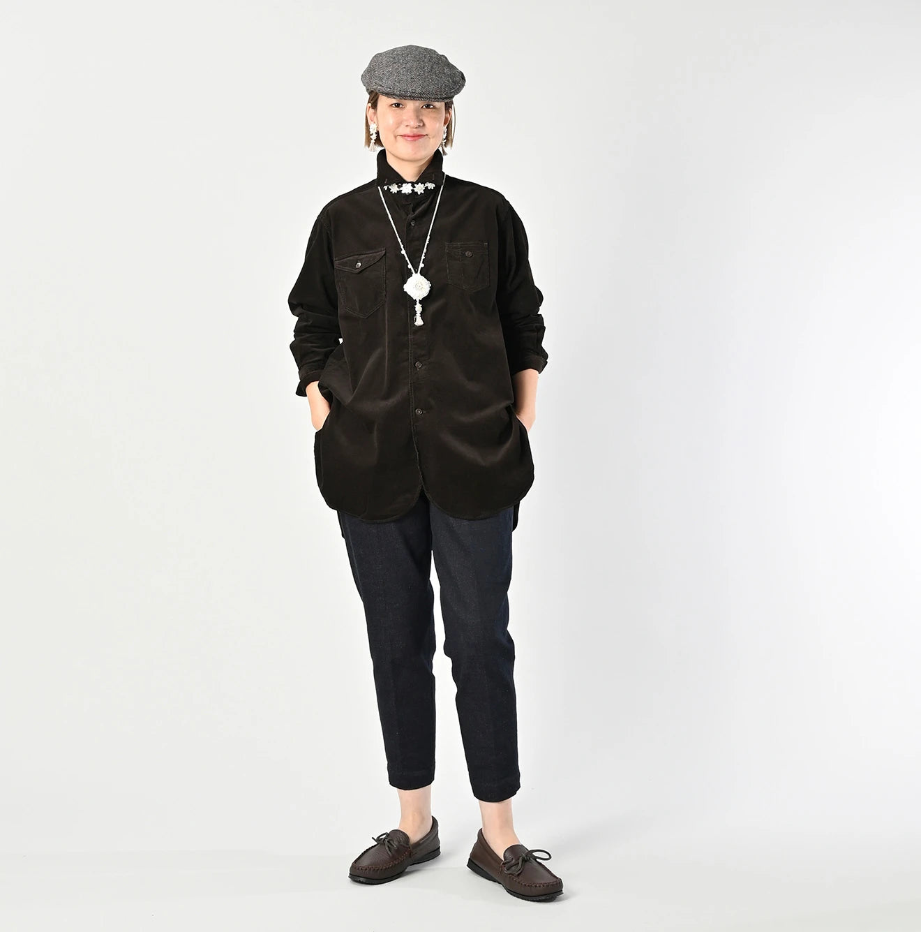 Tweed Denim Sabrina Slacks Nou Female Model