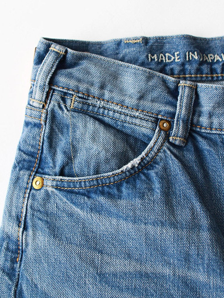 Okome Umihikohime Distressed Cotton Denim Pants
