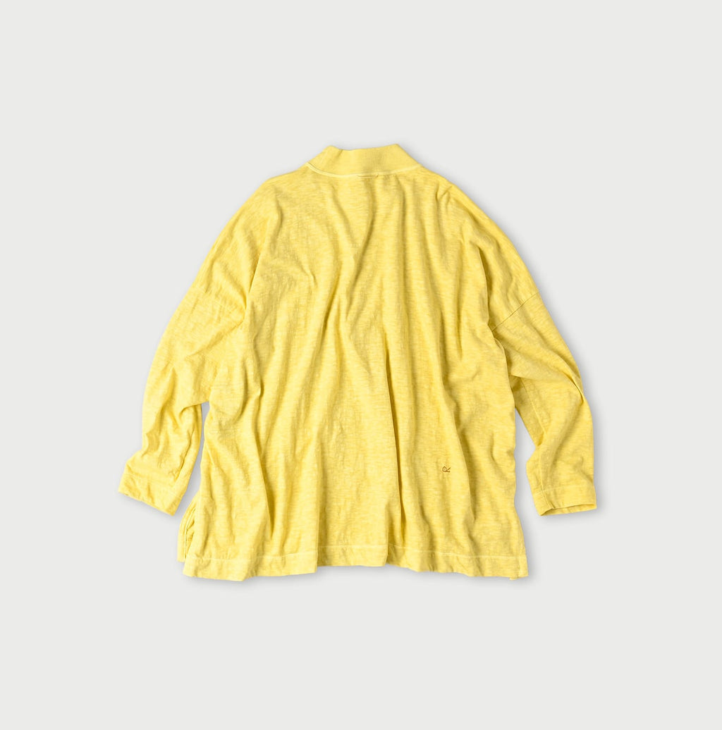 Plant Dyed Yock Neck Big Slit T-shirt Back