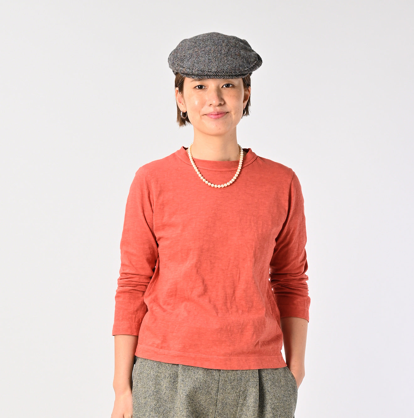 45 Plant Dyed Tenjiku Square T-shirt Female Model
