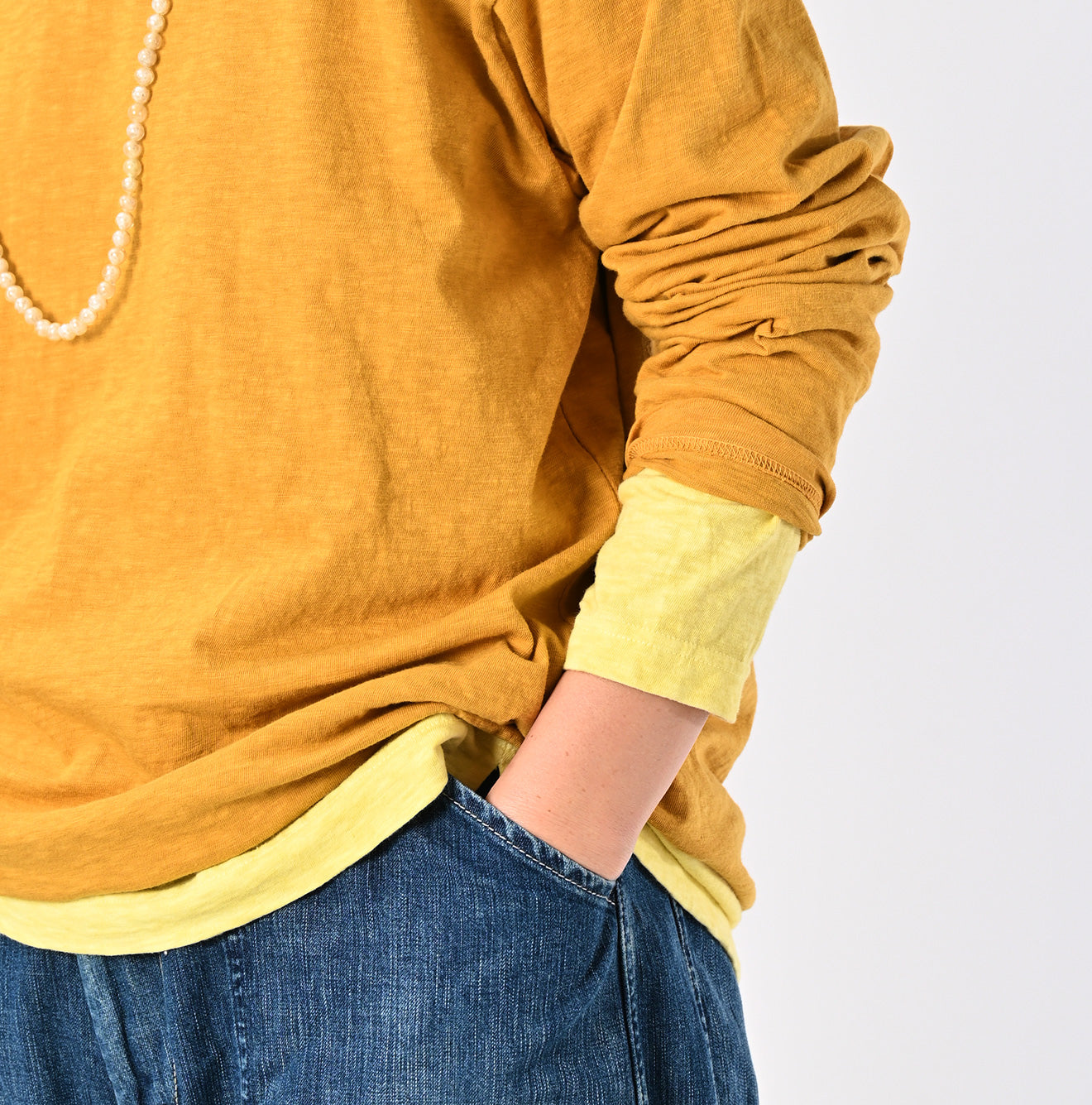 45 Plant Dyed Tenjiku 908 Ocean Long Sleeve T-shirt