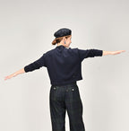US Mou Knitsew Square Cardigan Female Model