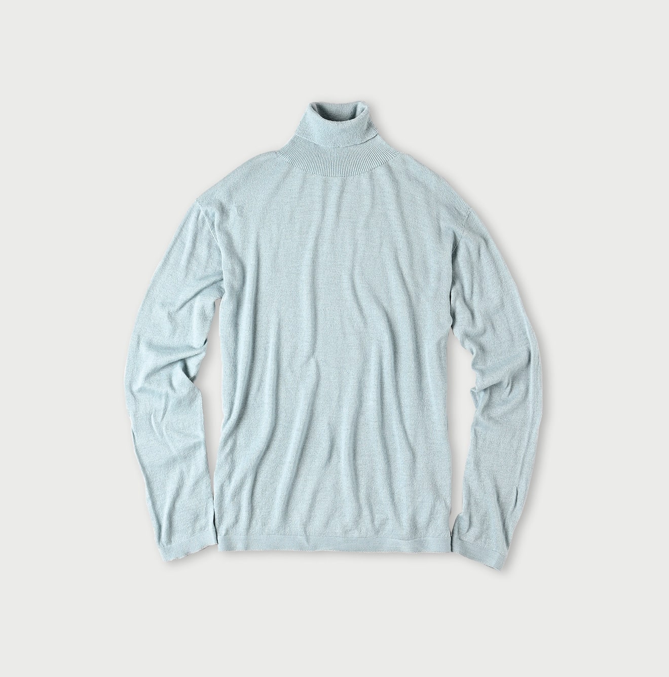 Whole Super Gauze 908 Turtle Neck Saxe Top