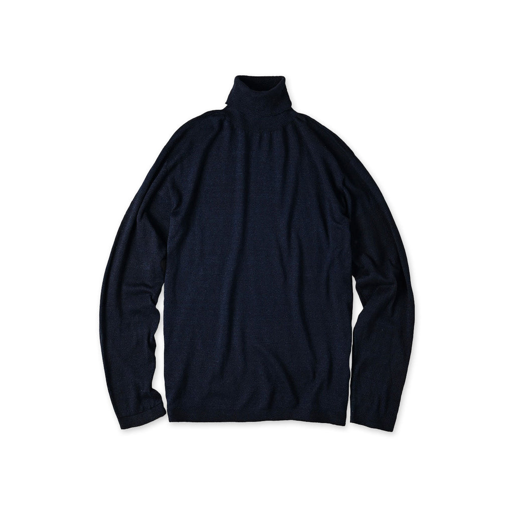 Indigo Whole Super Gauze 908 Turtle Neck