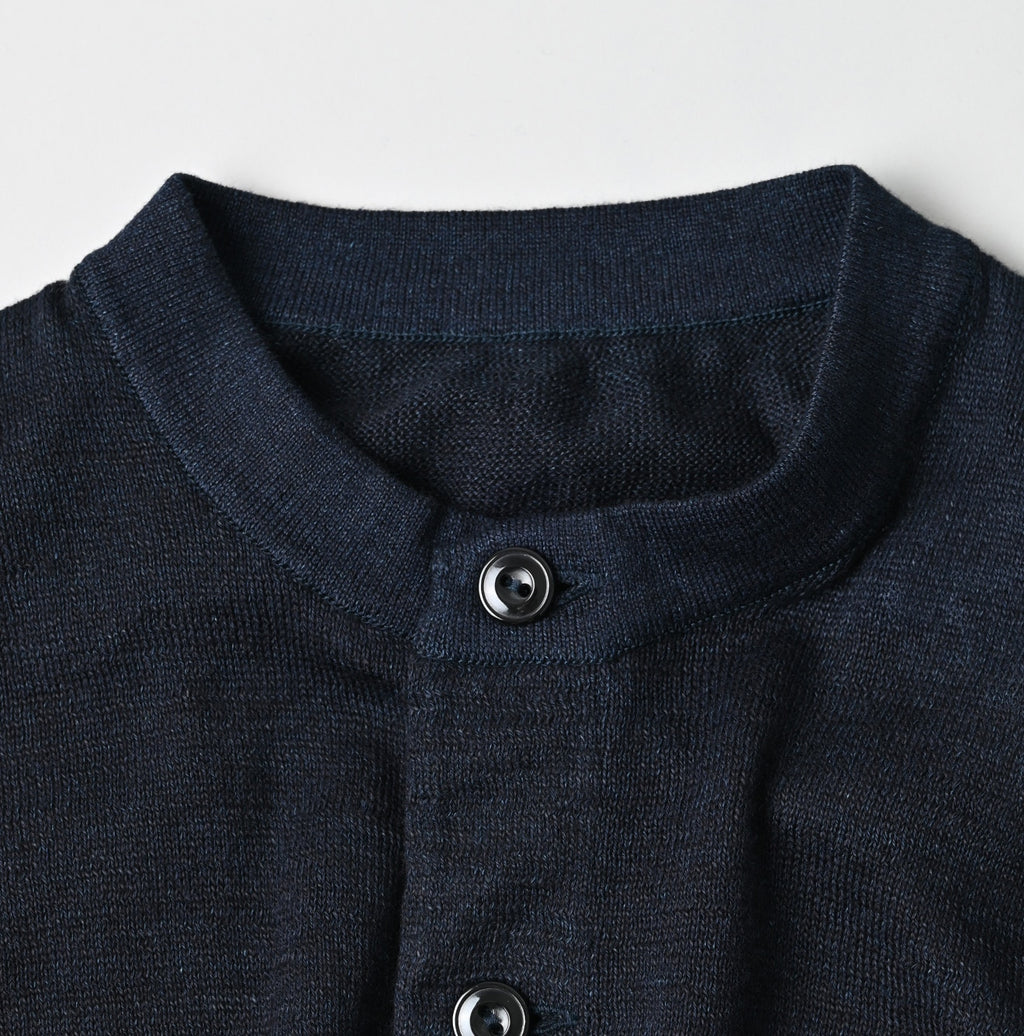 Indigo Whole Super Gauze 908 Henley Detail