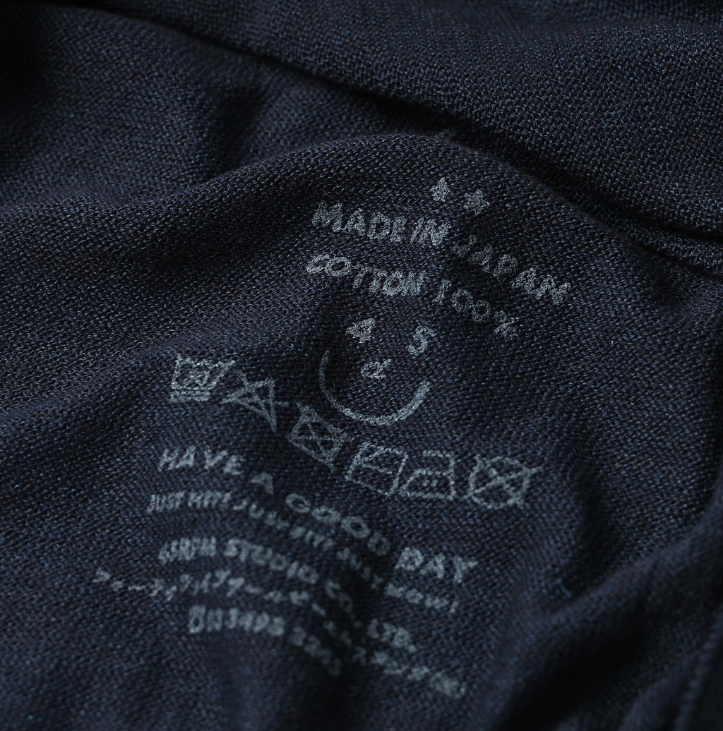 Indigo Whole Super Gauze 908 Henley Detail