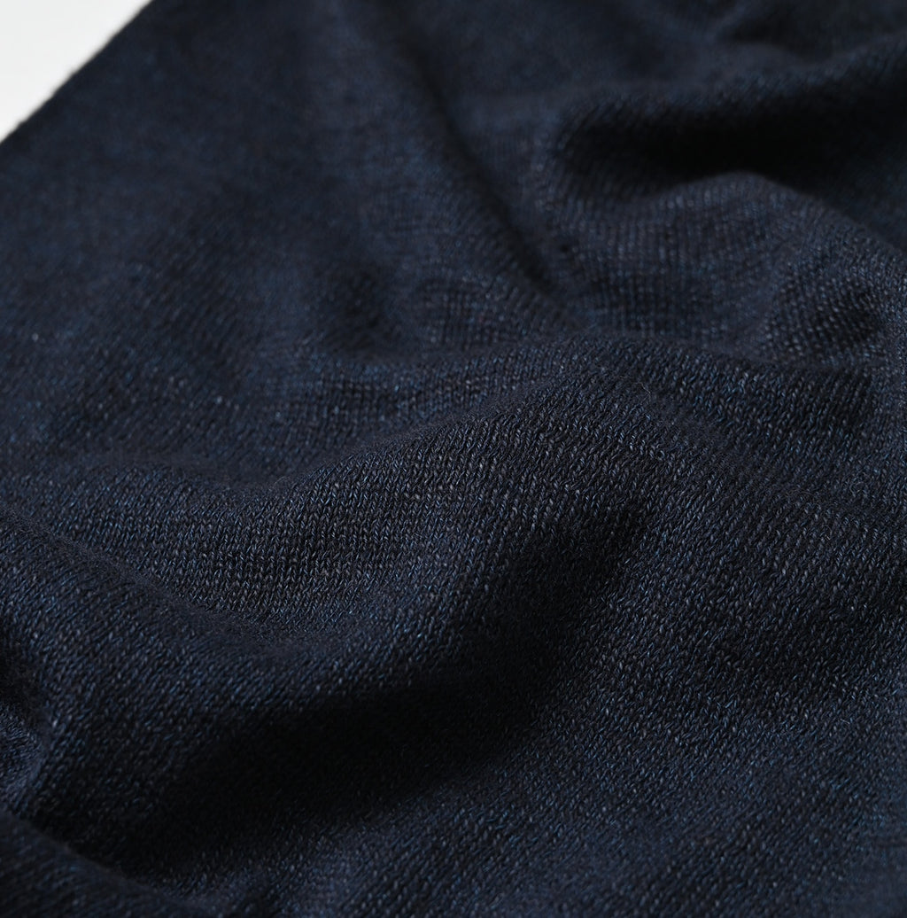 Indigo Whole Super Gauze 908 Henley Detail