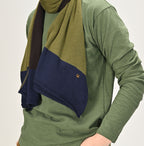 Super Gauze Tricolor Muffler Female Model