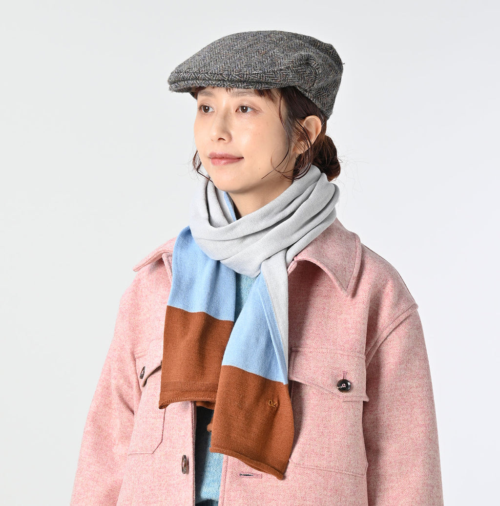 Super Gauze Tri-color Muffler Female Model