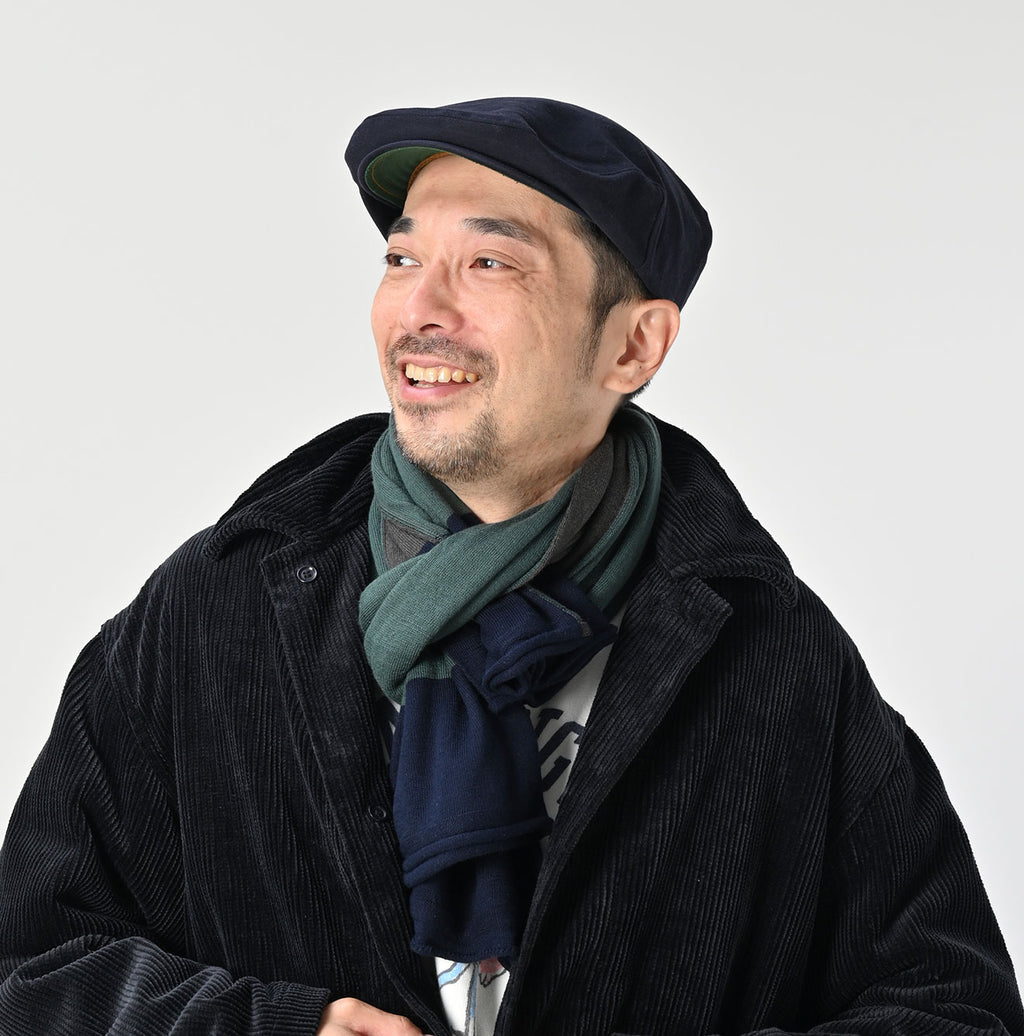 Super Gauze Tri-color Muffler Male Model