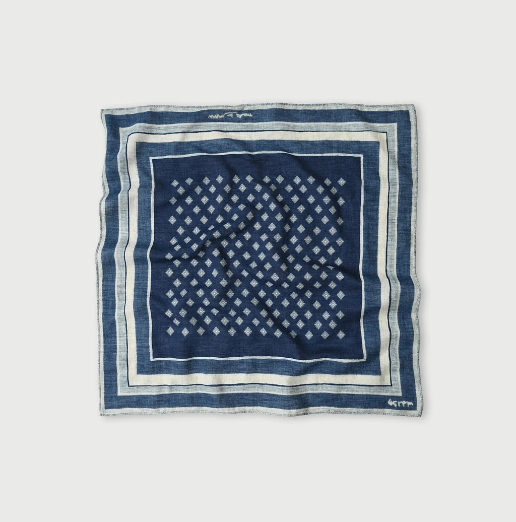Indigo Supima Aya Square Komon Bandana