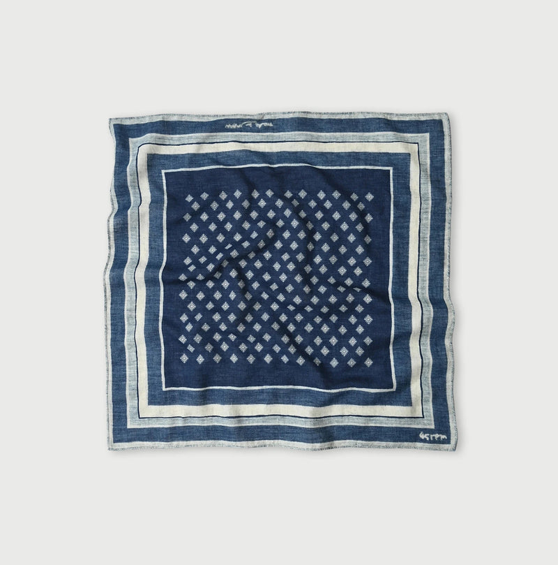 Indigo Supima Aya Square Komon Bandana