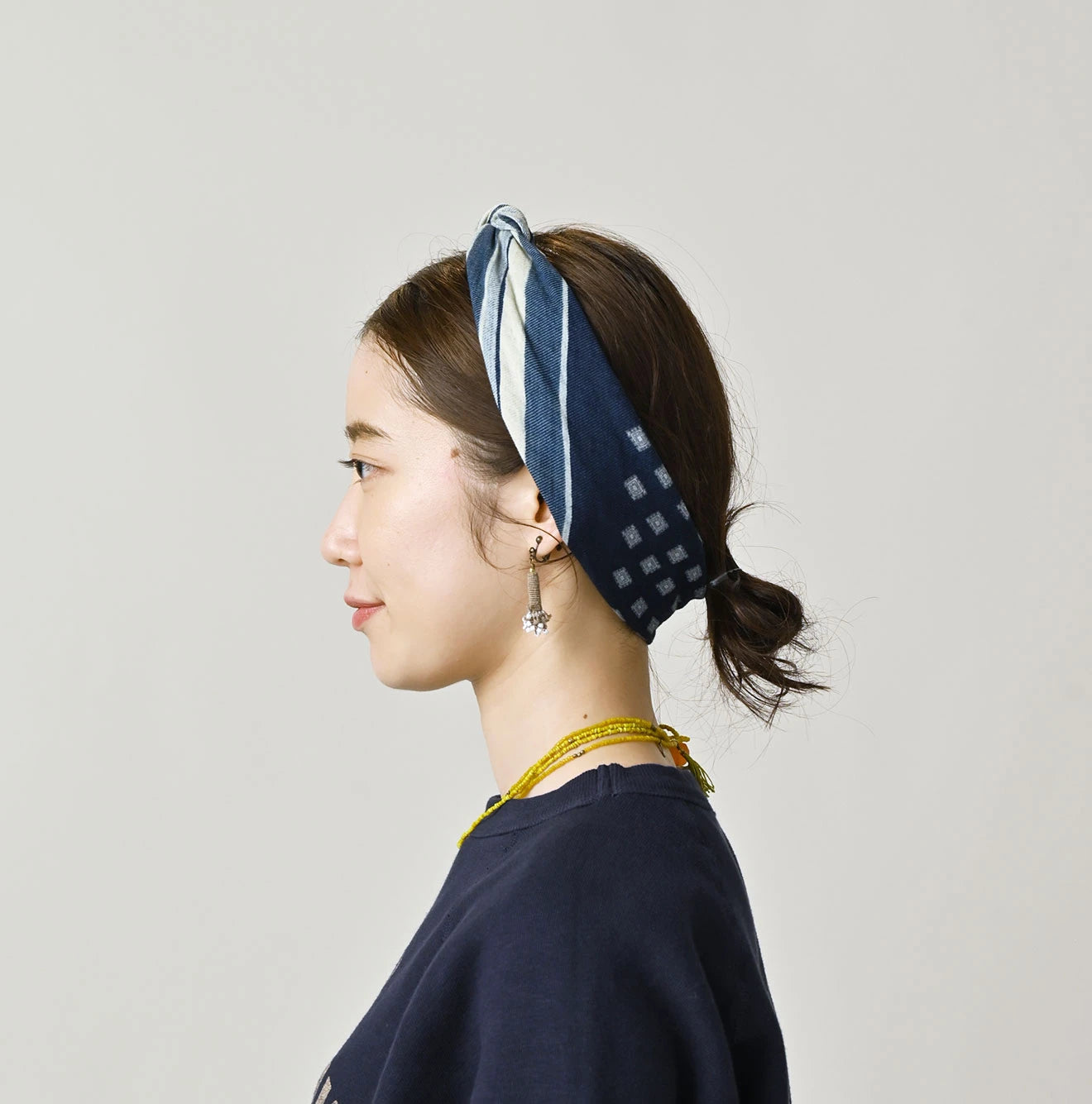 Indigo Supima Aya Square Komon Bandana